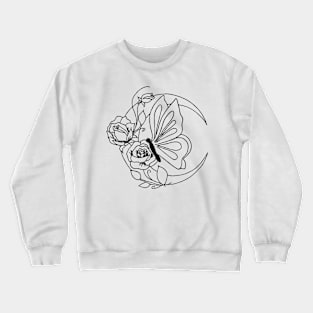 Moon & Flower Design Crewneck Sweatshirt